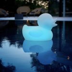 Plávajúca kačka LED farebná svietiaca + reproduktor 5W - IP67 vodotesný na diaľkové ovládanie
