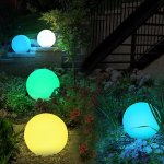 Solarna gula do zahrady 40cm - IP44 lampa s 8 LED farbami a 1200 mAh Liion + solárny panel