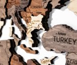 Dřevěná mapa světa na zeď 200x120 cm - 3D nástěnná mapa XL