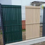 Masilla plástica para mallas y paneles de tiras de PVC - Valla vertical 3D de lamas - color verde