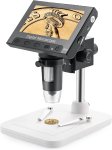 Mikroskop aj pre deti - digitálny s kamerou a displejom 4,3" na PC + LED svetlo s 50-1000x priblížením