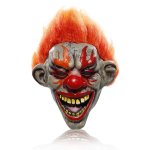 Maska na obličej Fire Evil Clown – hororová klaunská maska na Halloween