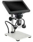 Digitálny mikroskop s podstavcom 1200x zoom priblíženie s 7"displejom s nastaviteľnými LED svetlami