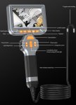 Endoskop s full HD elektricky rotačný 2 kĺbový - nahrávanie na micro SD + auto zaostrovanie + 5" displej + 6mm kamera s LED