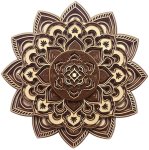 3D nástenná mandala Ruža – drevená dekorácia na stenu (drevený obraz)