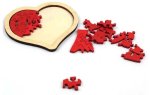 Puzzle srdce skládačka dřevěná 3D – valentýnské puzzle s motivem srdce 24 dílů