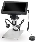 Digitálny mikroskop s podstavcom 1200x zoom priblíženie s 7"displejom s nastaviteľnými LED svetlami