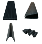 Stecche di recinzione in PVC per pannelli in rete 3D (strisce) - larghezza 49 mm - grigio antracite