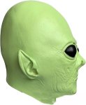 Maska na tvár ufón mimozemšťan – zelená halloweenska maska pre deti aj dospelých