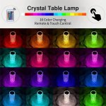 LED lampa krištáľová 21 cm v tvare pohára - dotyková na diaľkové ovládanie + 16 farieb