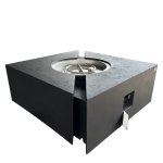Konferenčný stôl plynové ohniská - betónové exterierove ohnisko - BURNEO 106x102 cm čierne