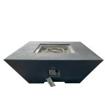 Štvorcové betónové ohnisko na terasu plynové - KANASTAS 102x102 cm