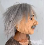 Einstein muž maska na obličej a hlavu - pro děti i dospělé na Halloween či karneval