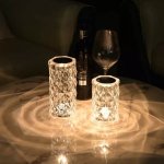 Dotyková krištáľová LED lampa 12,5 cm - prepínanie 16 farieb + diaľkové ovládanie