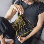 Hlavolam z kovu spinner kinetický – hlavolam Square Wave kovová dekorace