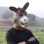 Maska na obličej osel ze silikonu - maska na hlavu pro děti i dospělé na karneval