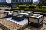 Zahradné prenosne plynové ohnisko do záhrady - stolový krb LUXURIO 140x70 cm čierny
