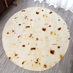 Deka kulatá tortila - Přikřívka s designem připáleného burrita 150 cm
