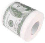 Toaletní papír 100 dolarů – role se vzorem bankovek 100$