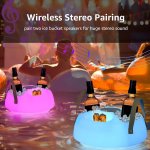 Plávajúci držiak na napoje s 5W Bluetooth reproduktorom + farebné LED svetlo s IP66 ochranou