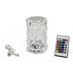 Dotyková krištáľová LED lampa 12,5 cm - prepínanie 16 farieb + diaľkové ovládanie