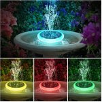 Fontana do bazena zahradna LED svietiaca farebná RGB - Solárna so 6 tryskami