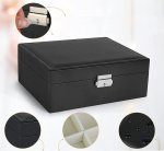 Šperkovnica organizér so zámkom – box na šperky pre ženy a dievčatá 23 x 17,5 x 8,5 cm