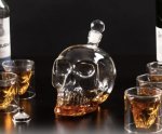 Karafa lebka 1 l – sada se 6 skleničkami 3D lebka 75 ml