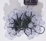 Solárna svetelná reťaz 100 LED biela - 12 m dekoračné IP44 osvetlenie na svadbu či večierok