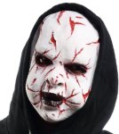 Maska na tvár rozrezaná baby – hororová maska na Halloween a karneval