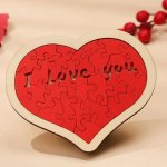 Puzzle srdce skládačka dřevěná 3D – valentýnské puzzle s motivem srdce 24 dílů