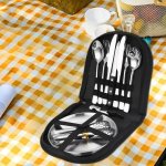 Outdoorový set pro stolování 20dílný – příbory a talíře na piknik
