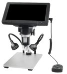 Digitálny mikroskop s podstavcom 1200x zoom priblíženie s 7"displejom s nastaviteľnými LED svetlami