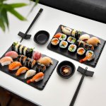 Sushi souprava pro 2 osoby - sada na shushi s miskami + talíře + paličky
