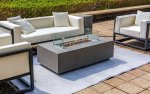Plynový krb s ohništěm - exteriérový + stůl - zahradní ohniště LUXURIO 140x70cm šedé
