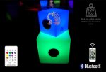 Kocka plastová reproduktor Bluetooth 10W + výkon + IP44 + RGB farebná - 35x35x35cm