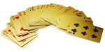 Karty pokerové zlaté - sada 54 hracích karet v dřevěném boxu - žolíkové karty