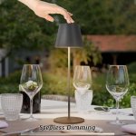 Dotyková LED lampa vonkajšia stmievatelna stolova na batériu - vodeodolná IP54