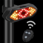Zadné bezdrôtové svetlo na bicykel so smerovkami + 32 LED + zvukový efekt 120 dB