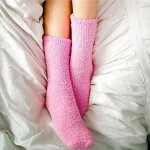 Ponožky dámské hřejivé – ponožky pro dámy růžové protiskluzové s nápisem