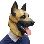 Vlčiak pes maska na tvár zo silikónu – pes vlčiak pre deti aj dospelých na Halloween