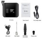 Elektrická pumpa do auta - přenosný 12V kompresor s baterií 2000 mAh + LED osvětlení