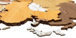 Velká 4D mapa světa 300x150cm – dřevěný obraz mapa světa ze dřeva ORIGINAL