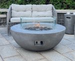 Zahradní ohniště kulaté na zahradu či terasu - plynové betonové FÉNIX 106x40cm šedý