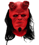 Maska na obličej Hellboy čert – červená maska na Halloween pro fanoušky fantasy