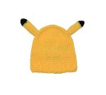 Maska na tvár a hlavu Pikachu – pletená kukla so žltými okuliarmi pre deti aj dospelých
