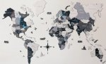 3D dřevěná mapa světa na zeď NORD 150×90 cm – interiérový doplněk obraz