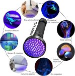 Detekčná UV lampa (baterka) s 100 LED – odhaľovanie škvŕn + biologických zvyškov a bankoviek