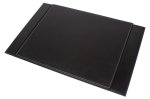 Podložka na psací stůl - handmade luxusní černá 100% syntetická kůže + dřevo