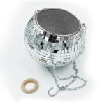 Zrkadlový disco kvetináč – závesná disco guľa v kvetináči s priemerom 20 cm